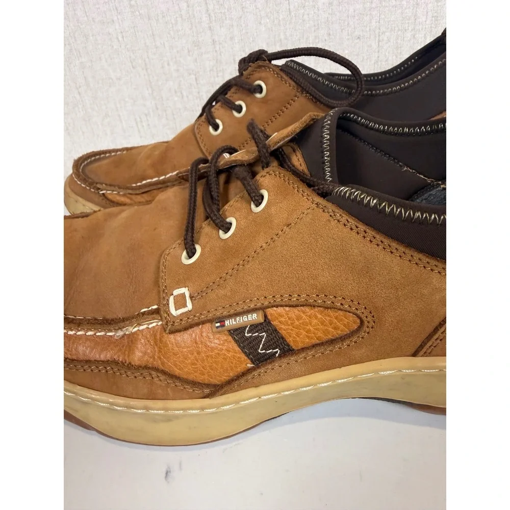Tommy Hilfiger  brown‎ leather boat shoes men size us 11